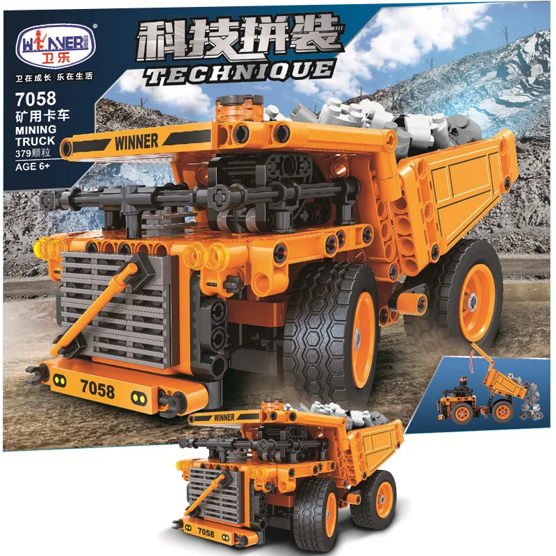 

MOC Creator Mining truck 379pcs City High-tech Engineering truck Model Building Blocks Bricks Toys For boys Christmas Gifts