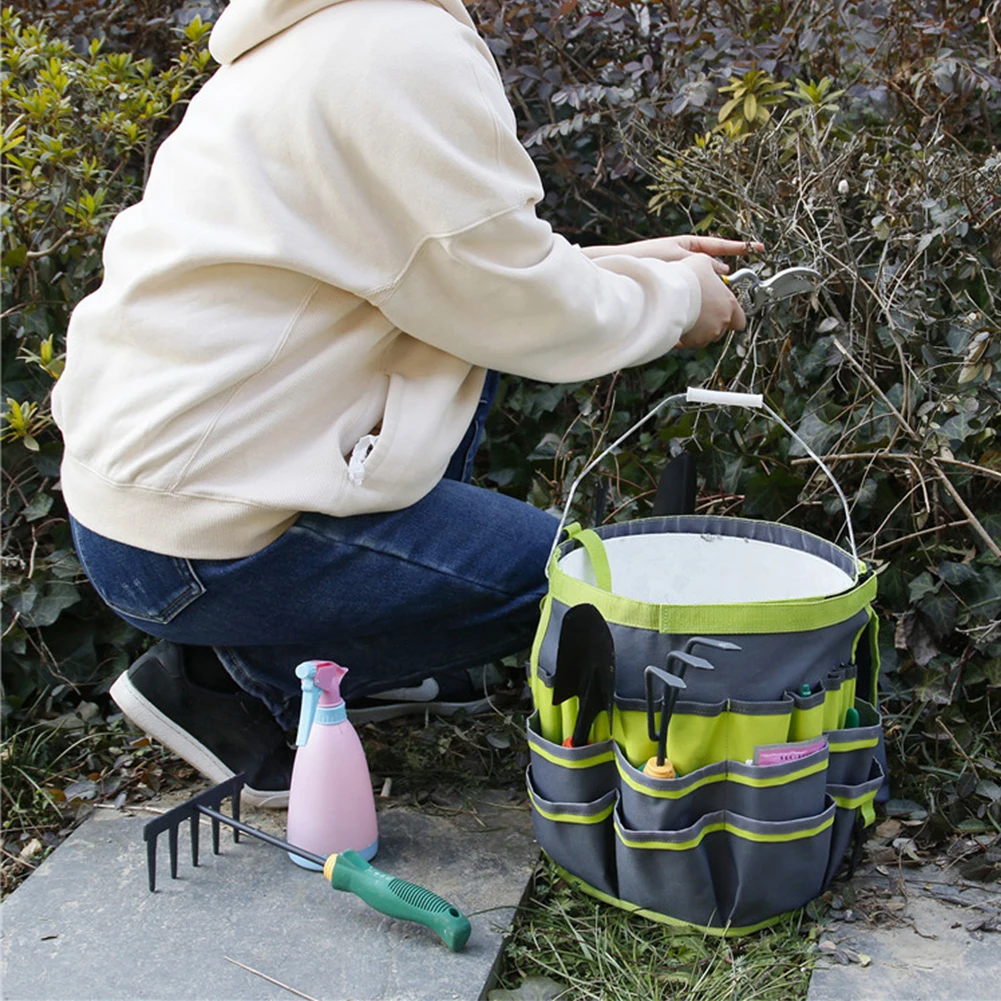 

34 Pockets Multifunctional Storage Holder Bucket Organizer Pouch Storage Bag Gardening Pouch Hand Tool Planting Props Basket