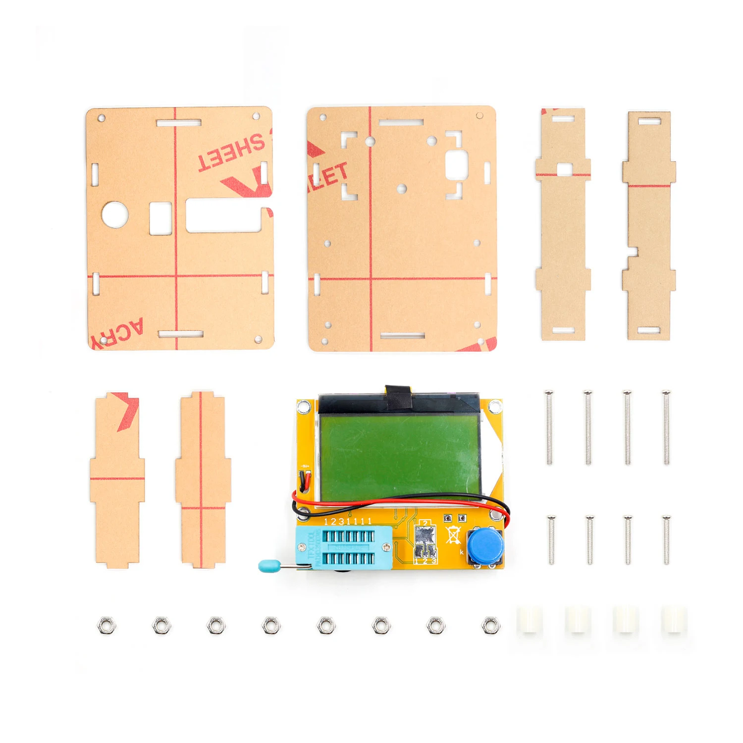 V2.68 ESR-T4 Mega328 цифровой Транзистор тестер Диод Триод Емкость ESR метр MOS/PNP/NPN LCR 12864 ЖК-экран - Цвет: Оранжевый