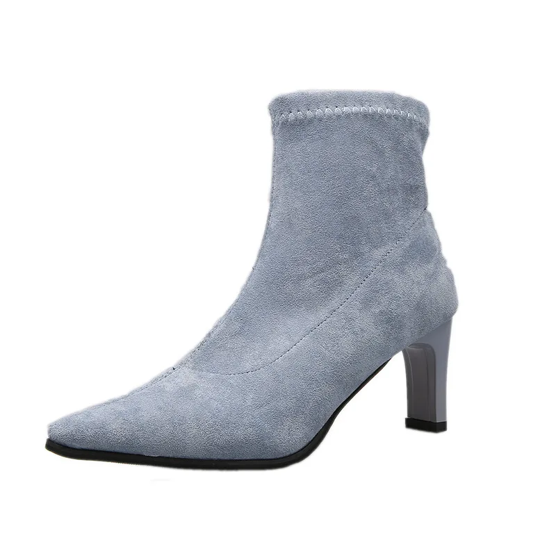 

Fashion Pointed Sleeve Socks Boots Female Nice Autumn And Winter Tide high-heeled Elastic Boots woMen Boots woMen WholeTide