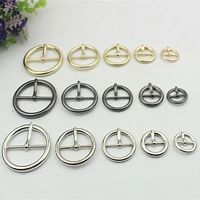 5pcs 15 38mm round metal belt buckle adjust pin buckles diy women coat sewing buttons for bags clothing decorate accessories