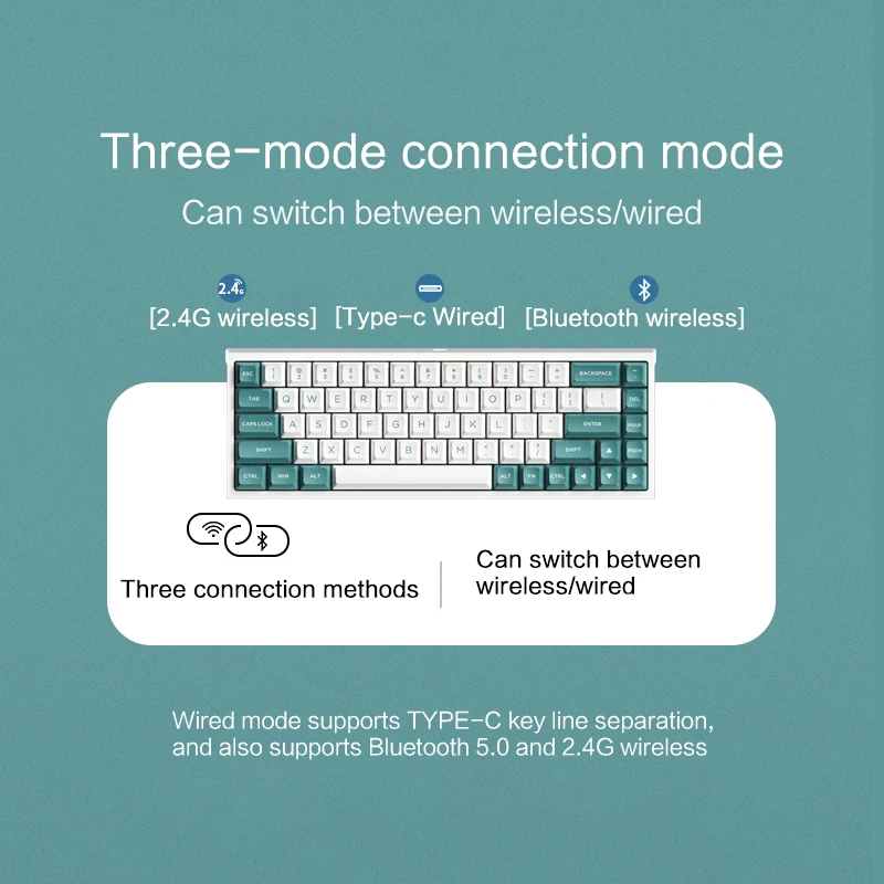 Механическая клавиатура FL · ESPORTS FL680 с тремя режимами 68 клавиш RGB популярная 2 4G