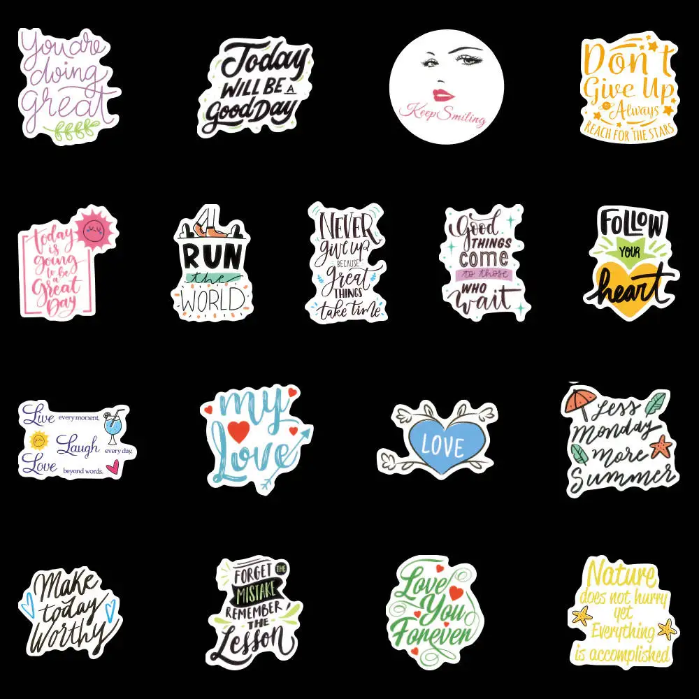 

100pcs Motivational Stickers For Stationery Scrapbook Notebook DIY Adesivi Pink Stickers Aesthetic Craft Supplies