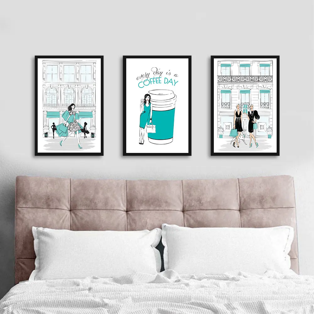 Модная женская сумка для шоппинга платье на высоком каблуке настенная Картина