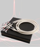 hi end pair hifi speaker cable16 cores occ silver plated with banana plug y spade plug audio cable loudspeaker wire hifi