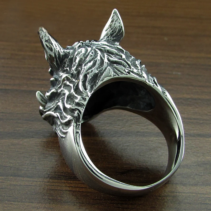 Властные 316L кольца из нержавеющей стали дикий кабан мужские Sus Scrofa панк