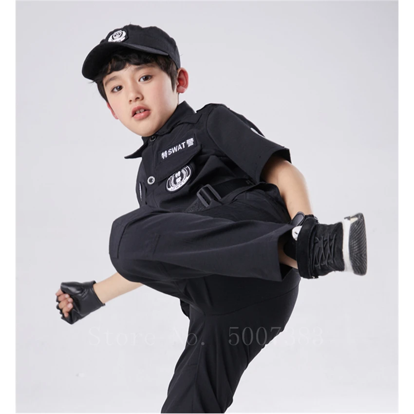 Полицейская детская военвечерние полицейская армейская униформа для девочек и