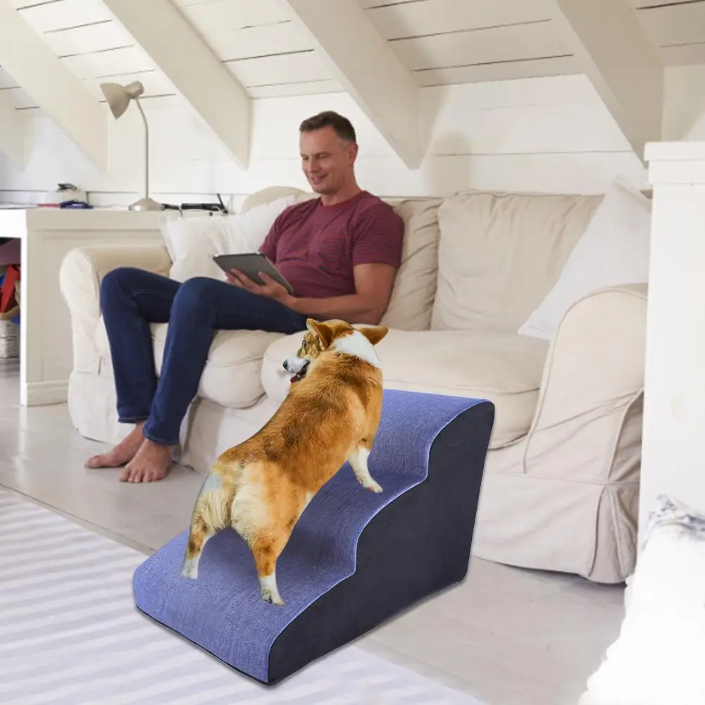 

3 Tiers Steps Pet Dog Stairs For Small Dogs Cats House Ramp Ladder Anti-slip Removable Washable Pet Supplies Dropshipping