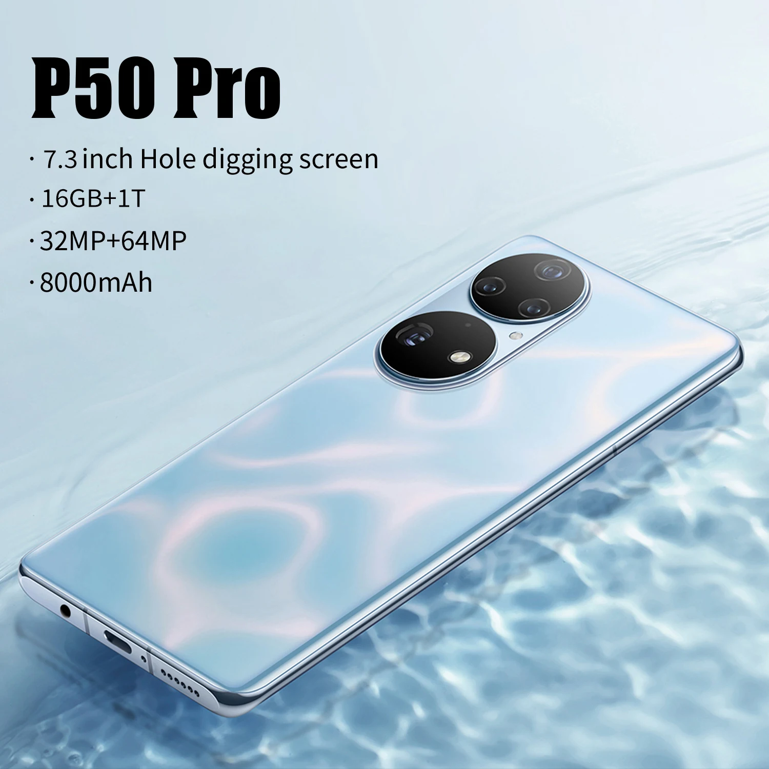 Tel&eacute;fono Inteligente 5G 2021 global, dispositivo que se adapta a Huawei P50 Pro, con 16 + 512GB, red 5G, GPS, para Huawei, Xiaomi y Samsung-3