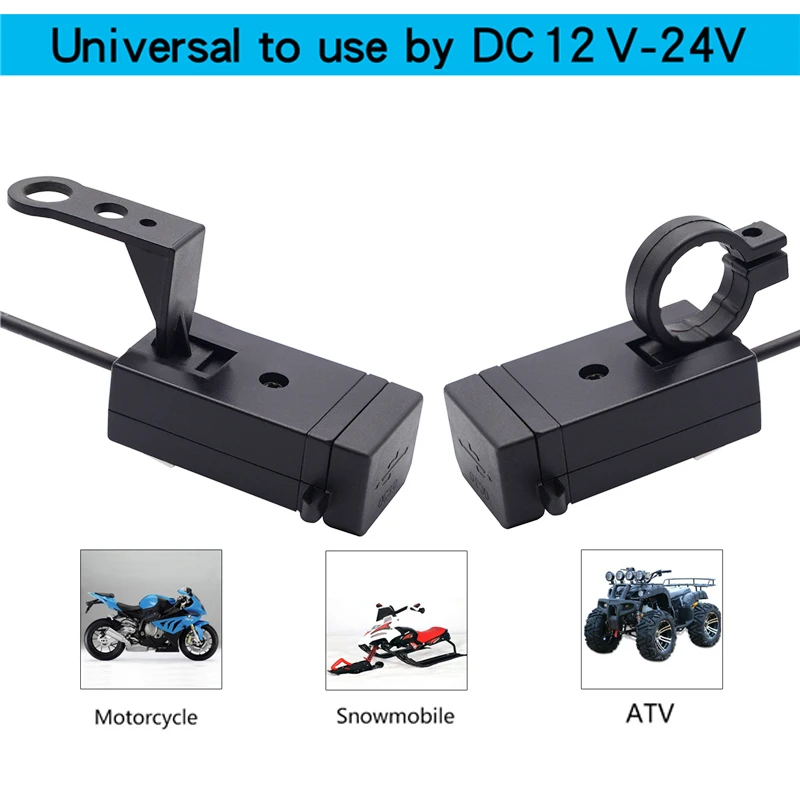 

EAFC QC3.0 USB Motorcycle Charger Waterproof Dual USB Quick Change 3.0 12V Power Supply Adapter Universal Charge For Phone