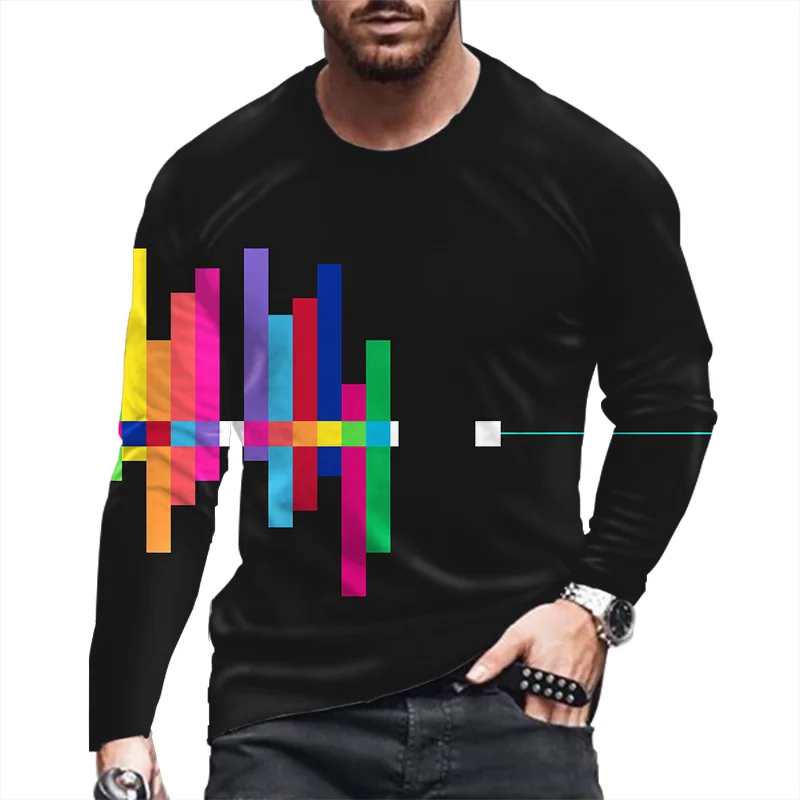 

Spring New Casual O-Neck Sweat Tee Male Vintage Graffiti Printed Long Sleeve T Shirt MensLoose Pullover Tops Fashion Streetwear