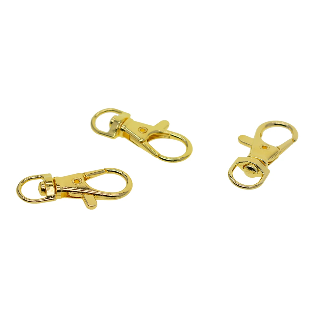 

10pcs Gold Swivel Carabiner Hook 360 Degree Rotatable Lobster Hook For Webbing