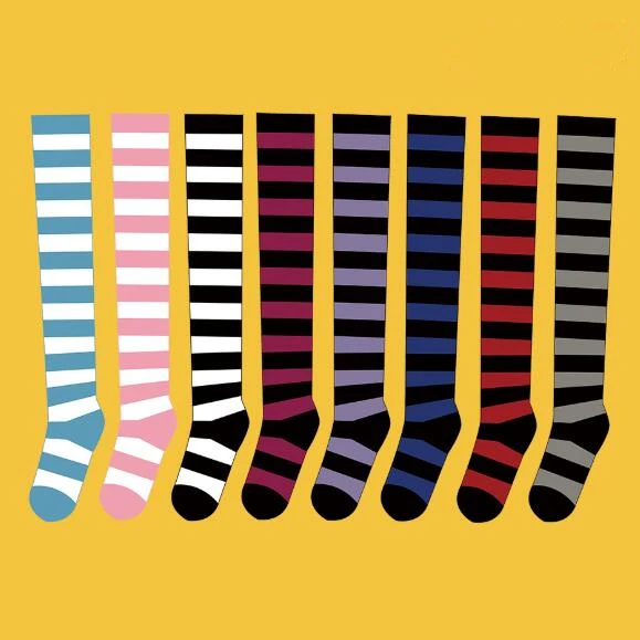 Аниме Полосатые чулки с героями мультфильмов милые женские гольфы для