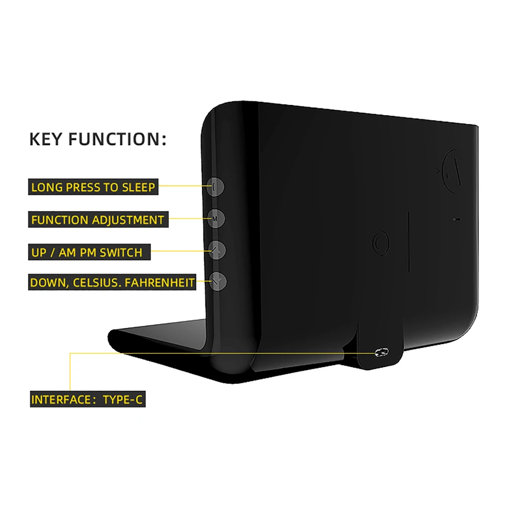 

Multi-function USB LED Electric Alarm Clock Digital Thermometer Clock with Phone Wireless Fast Charger For Iphone X 11 12 Huawei