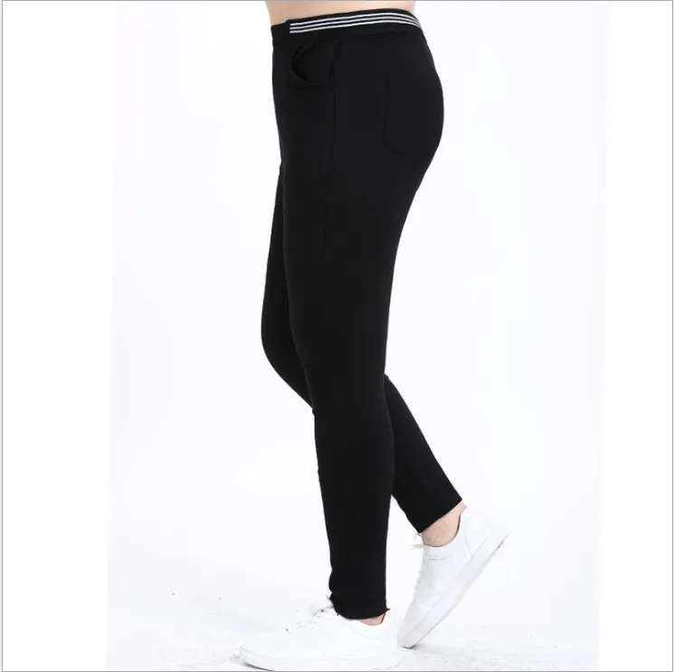 10XL плюс размер женские брюки 2019 новое поступление с высокой талией в полоску