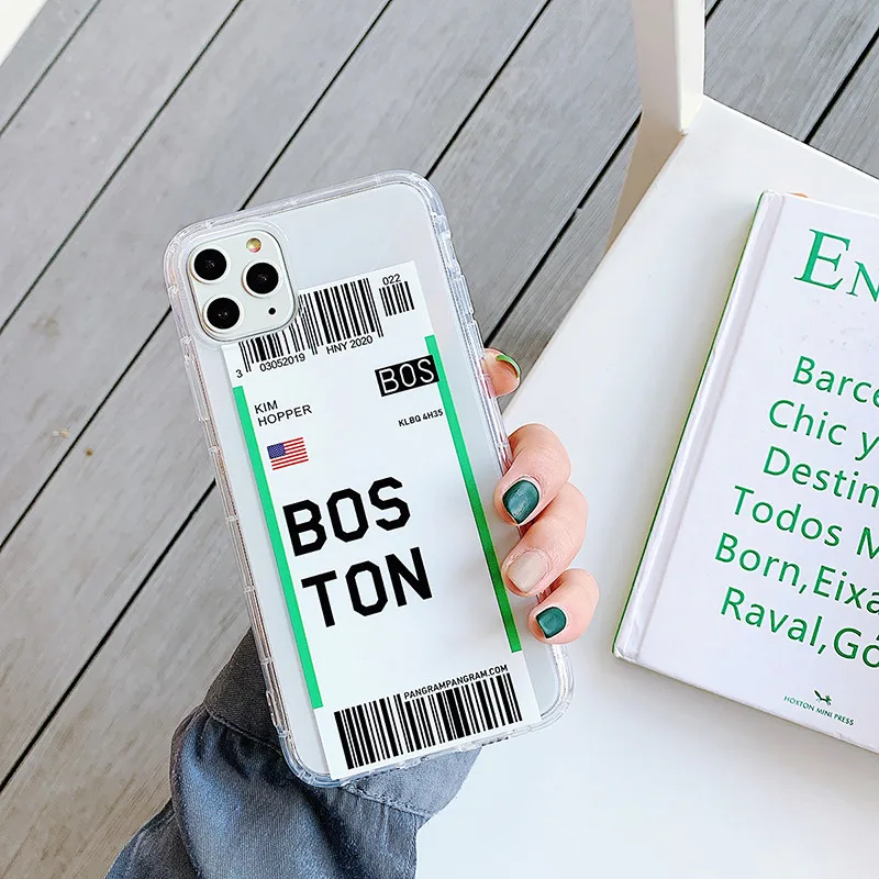 hot san francisco washington vancouver chicago boston phone case for iphone 6 s 7 8 11 12 mini pro x xs max xr air ticket cover free global shipping
