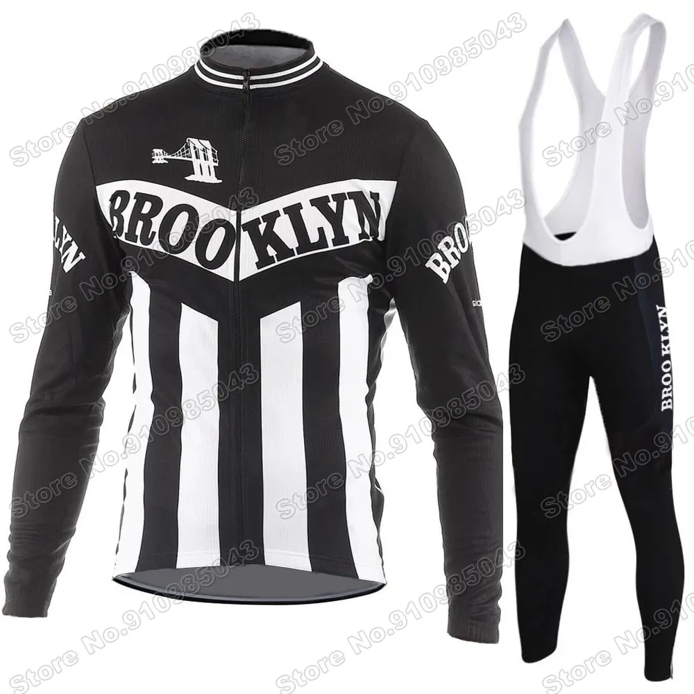 

Summer brooklyn 2021 Team Cycling Jersey Set Cycling Clothing Long Sleeve MTB Bike Road Pants Bib Maillot Culotte