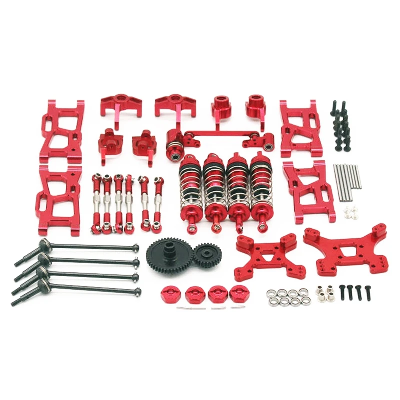 

for WLtoys 124019 144001 RC Car Parts Upgrade Kit Shock Absorber Drive Shaft Pull Rod Swing Arm Adapter Gear