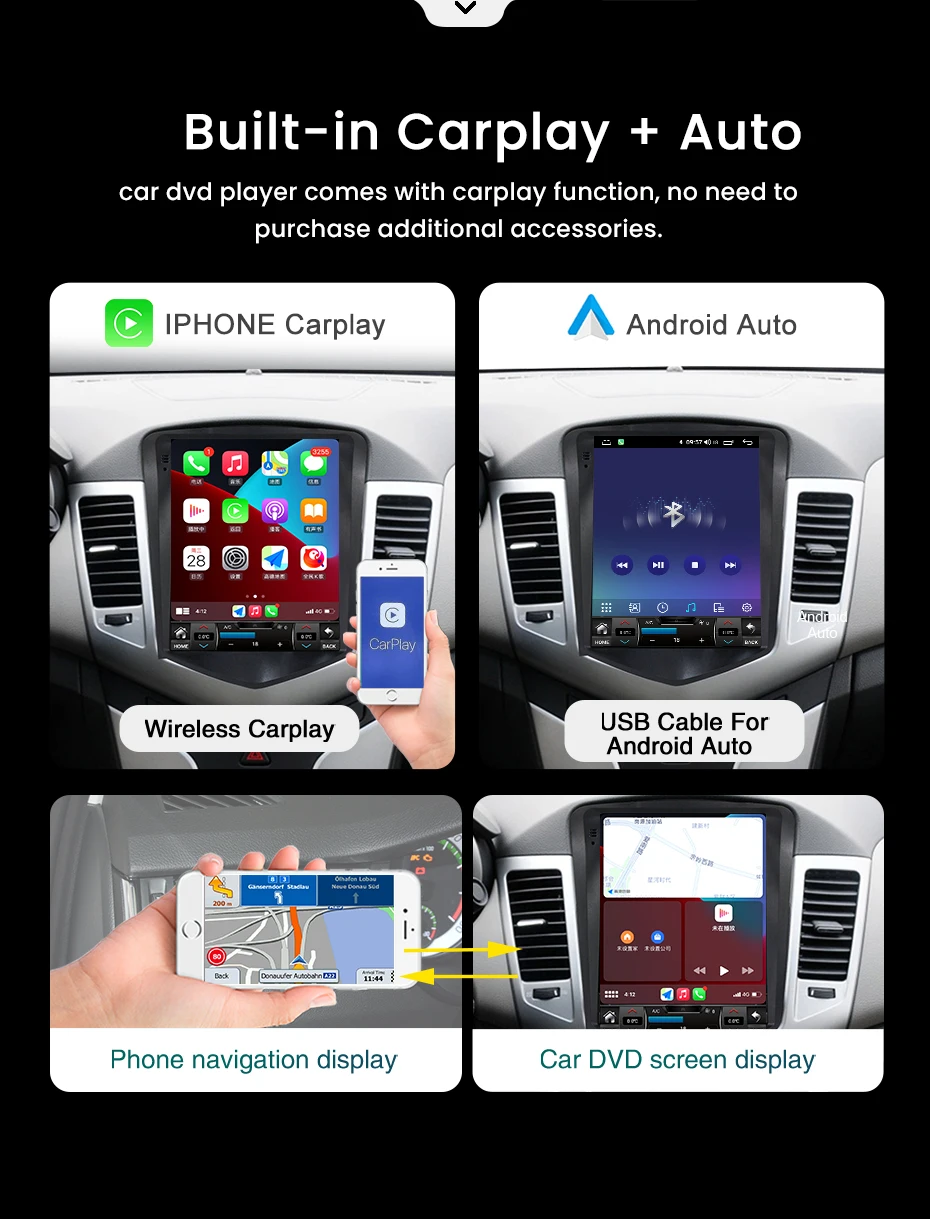 Автомобильный мультимедийный радиоприемник Android 11 6 + 128 ГБ для Chevrolet Cruz 2008 2009 2010 2011
