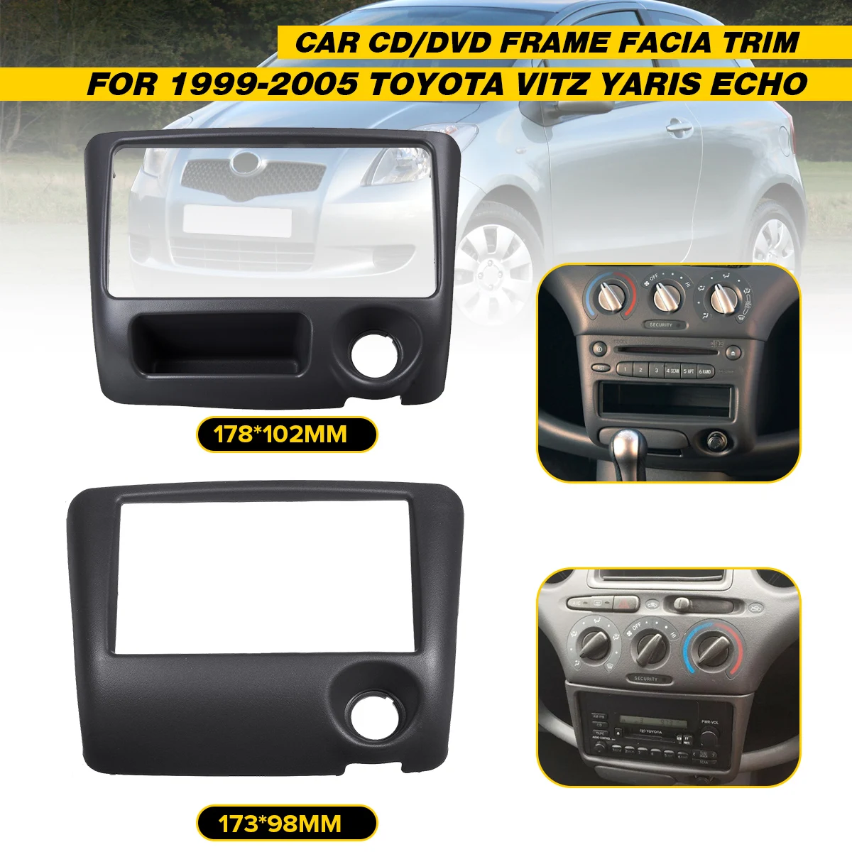 Автомагнитола 2 DIN для Toyota Yaris Echo Vitz 1999 2000 2005 DVD стерео с CD-панелью комплект