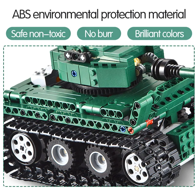 

Cada 313PCS RC Military Tiger 1 Tanks Building Blocks Compatible high-tech WW2 World German Army Bricks Education Toy for Kids
