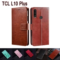 flip leather phone case for tcl l10 plus cover wallet stand magnetic card for tcl l 10 plus etui book bag