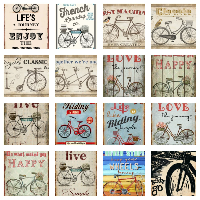 

Riding is Fun Enjoy Your Life with Bicycle, Metal Tin Sign, Vintage Plaque Poster Garage Home Wall Decor, Size 8" X 12"