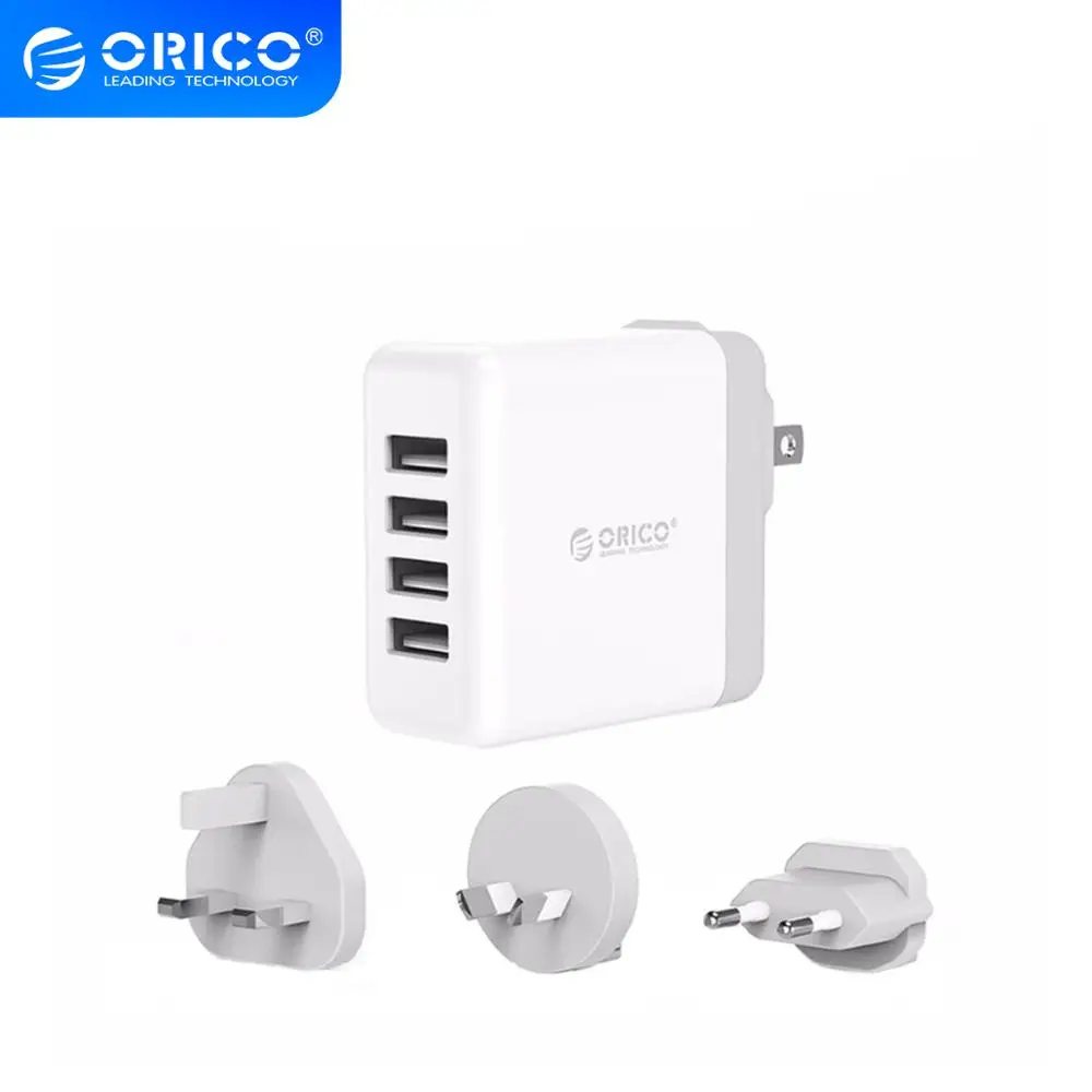ORICO глобальное портативное USB зарядное устройство 4 порта дорожное с конвертером