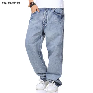 Джинсы мужские свободные для скейтбордиста, винтажные брюки из денима в стиле ретро, с принтом букв, с широкими штанинами и вареным эффектом, в стиле хип-хоп
