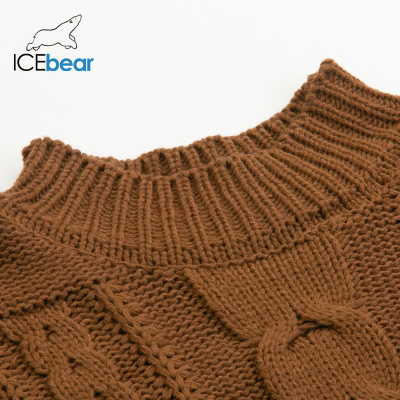 ICEbear новинка массивный женский свитер Осень-зима однотонный базовый вязаный