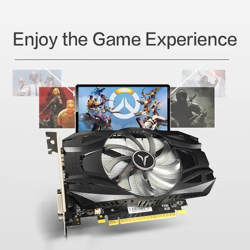Verkaufen Yeston GTX1050Ti-4G D5 TD Grafikkarte NVIDIA Pascal 1291/1392MHz 14nm 4G/128bit/GDDR5 Grafiken Karte Für Spiel Arbeits