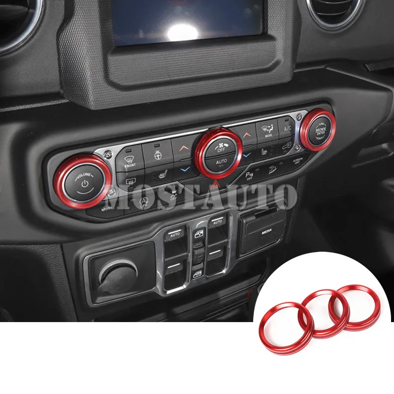 Внутренняя консоль для Jeep Wrangler JL ручка кондиционера накладка 2018-2019 3 шт.