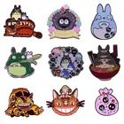 Забавные эмалевые булавки в японском стиле с героями аниме, детские подарки, металлическая мультяшная брошь, значки на лацкан рюкзака, модные украшения