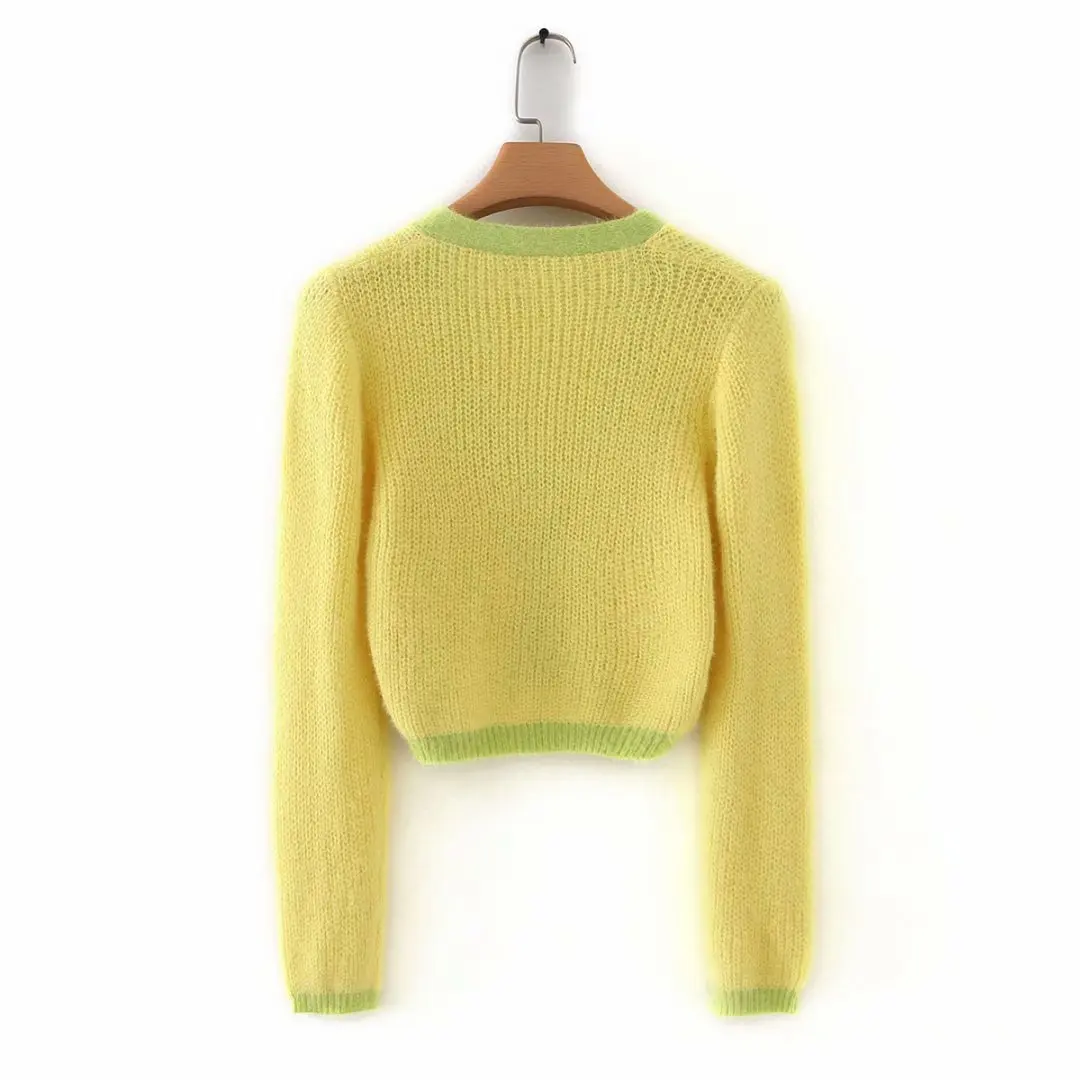 

Winter crop sweater women cropped cardigans yellow pink cardigans korean crochet cardigans short vintage cute cardigan ladies