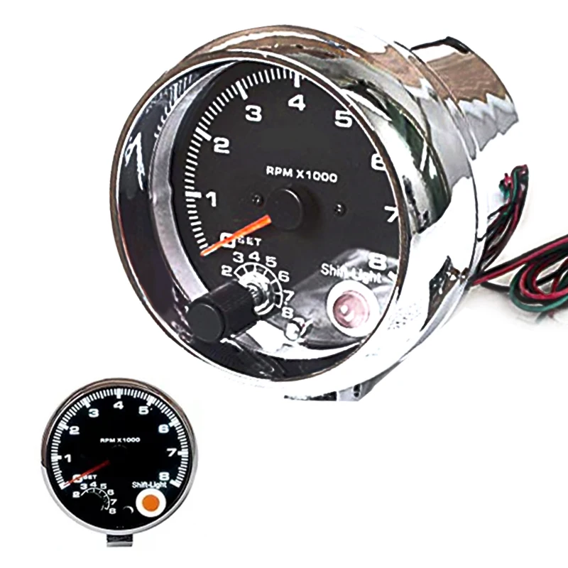 

3.75" Car Gauge Tachometer 7 LED Colors Adjustable 0-8000 RPM Shift-Light