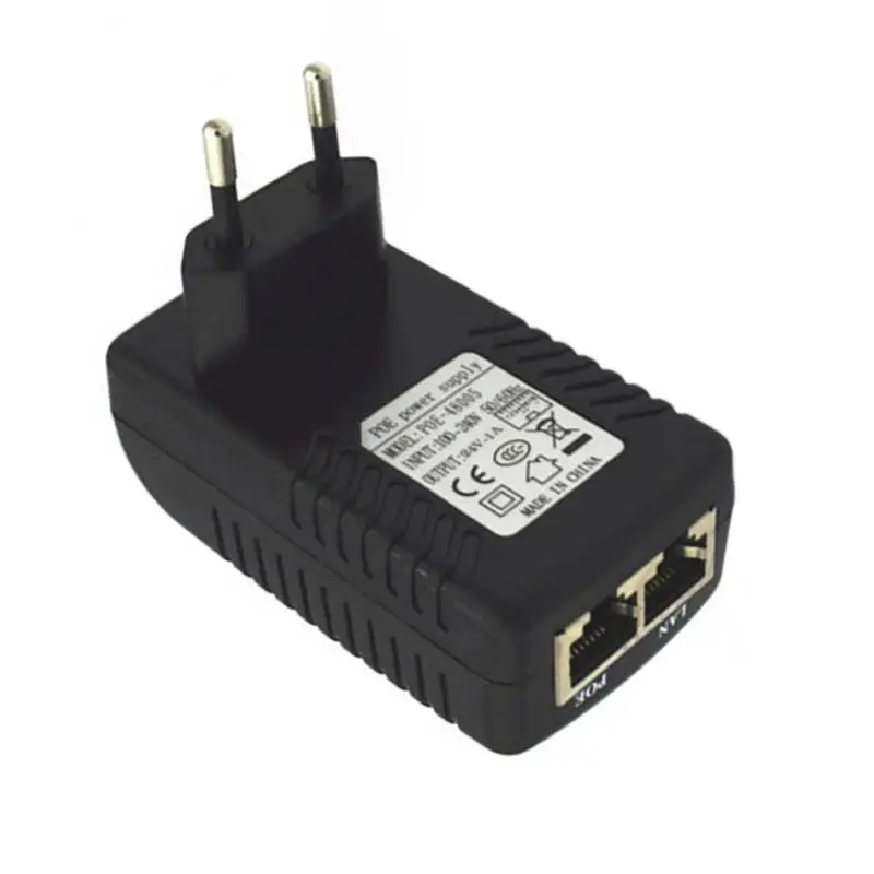 

2021 New Ethernet Adapter POE Injector Power Supply Anti-skid Power Over Ethernet Adapter 24V 1A EU Plug Universal POE Injector