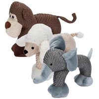 1 pc cute pet dog cat plush squeak sound dog toys funny cotton durability chew molar elephant sheep duck shape toy pet toys