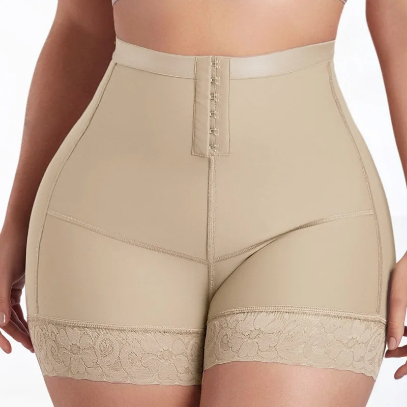 Double Compression Power Shaping Shorts Butt Lifting Shapewear Shorts for Women, High Waist Tummy Control Underwear with Removab
