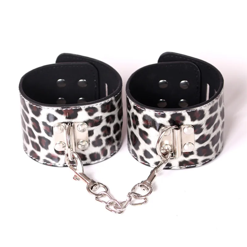 Взрослые игры Леопард гей кожаные браслеты ограничители эротические секс