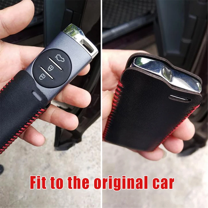 

Leather Car Key Cover Shell For Chery Tiggo 8 Arrizo 5 Pro Gx 5x eQ7 Chery Tiggo 7 Pro 2020 Auto Keychain Protection Accessories