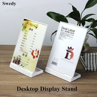 a6 slant back acrylic sign holder menu holders plastic message boards signs photo picture poster frame
