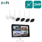 Камера видеонаблюдения Zoohi HD, видеорегистратор 13-дюйм беспроводной монитор, 3 Мп, поддержка Wi-Fi, для дома и улицы