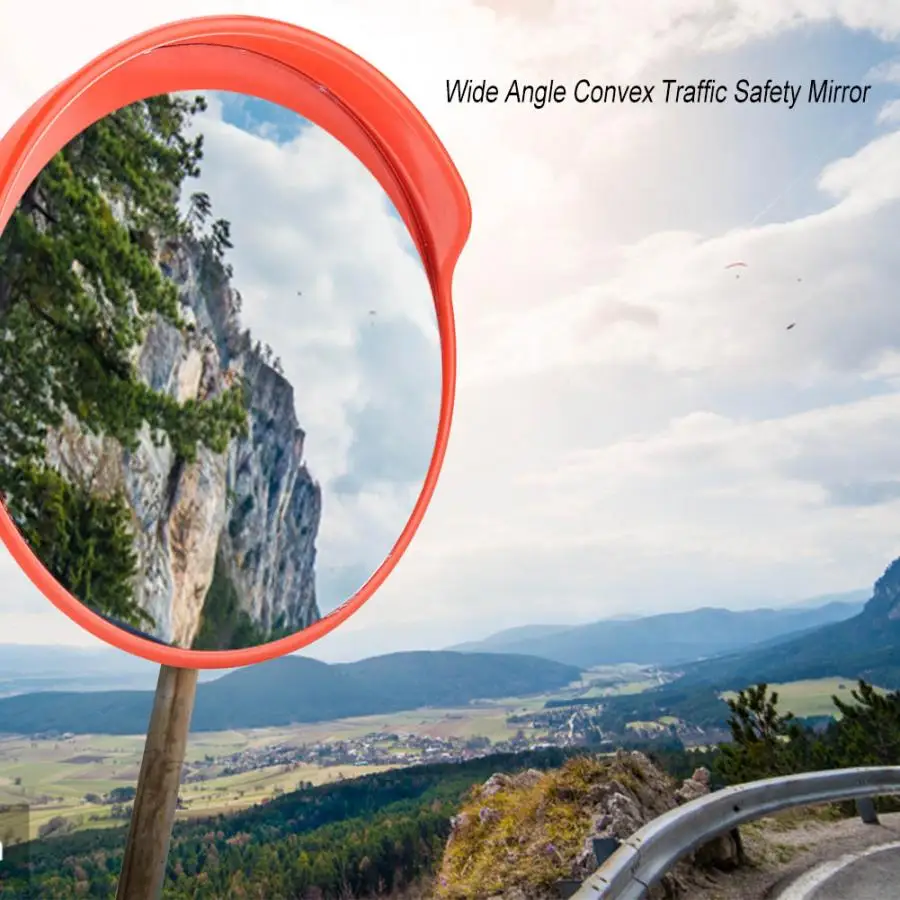 

45cm Wide Angle Driveway Road Safety Convex Traffic Mirror with Mounting Hardware Accessories Convex Traffic Mirror