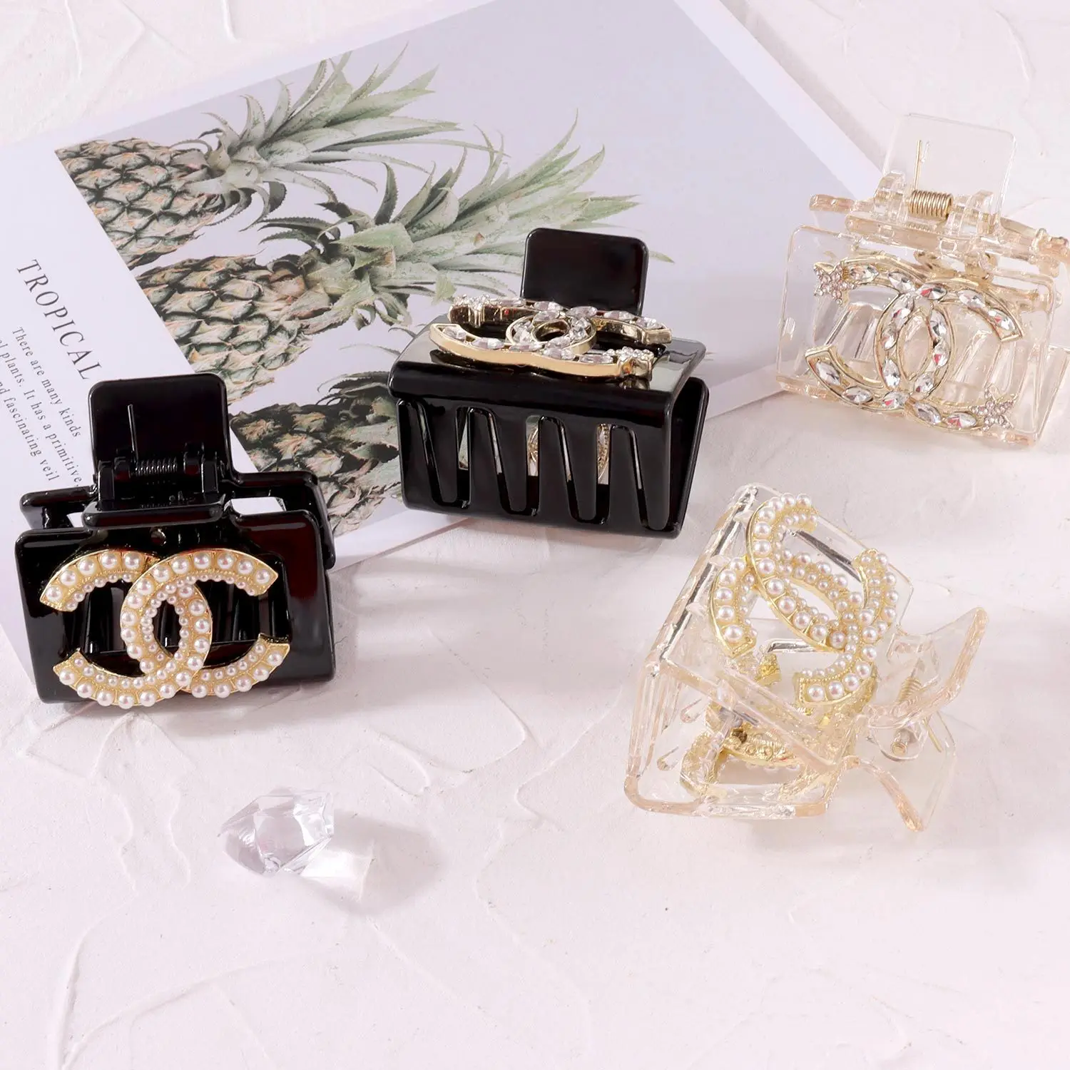 

Pearl Hair Clips Woman Girl's Hairpins Styling Holding Tools Hair Section Claw Clamps Pro Salon Accessories