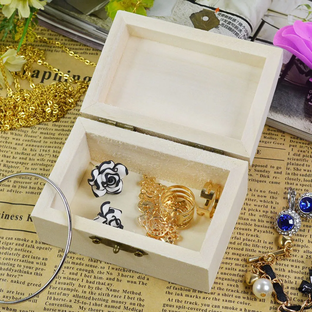 

10.5X6.5X5CM Personalized Creative Craft Rectangular Wooden Storage Box Gift Box Jewelry Box Wedding Ring Bearer Box