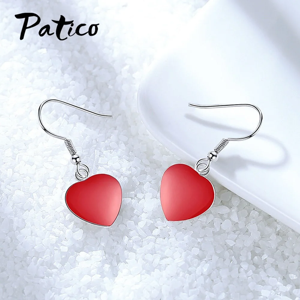 Новая эффектная женская красная сердечная форма из стерлингового серебра 925