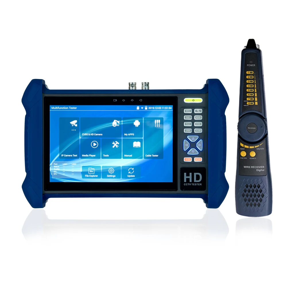 Тестер системы видеонаблюдения TVI CVI AHD SDI CVBS IP CCTV тестер 7 дюймов HD H.265 4K 8 Мп камера