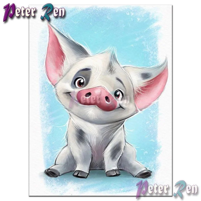 

5d Cartoon smiling pig Diamond Painting Cross Stitch DIY full Square\Round Embroidery picture Rhinestone modern Home Decoration