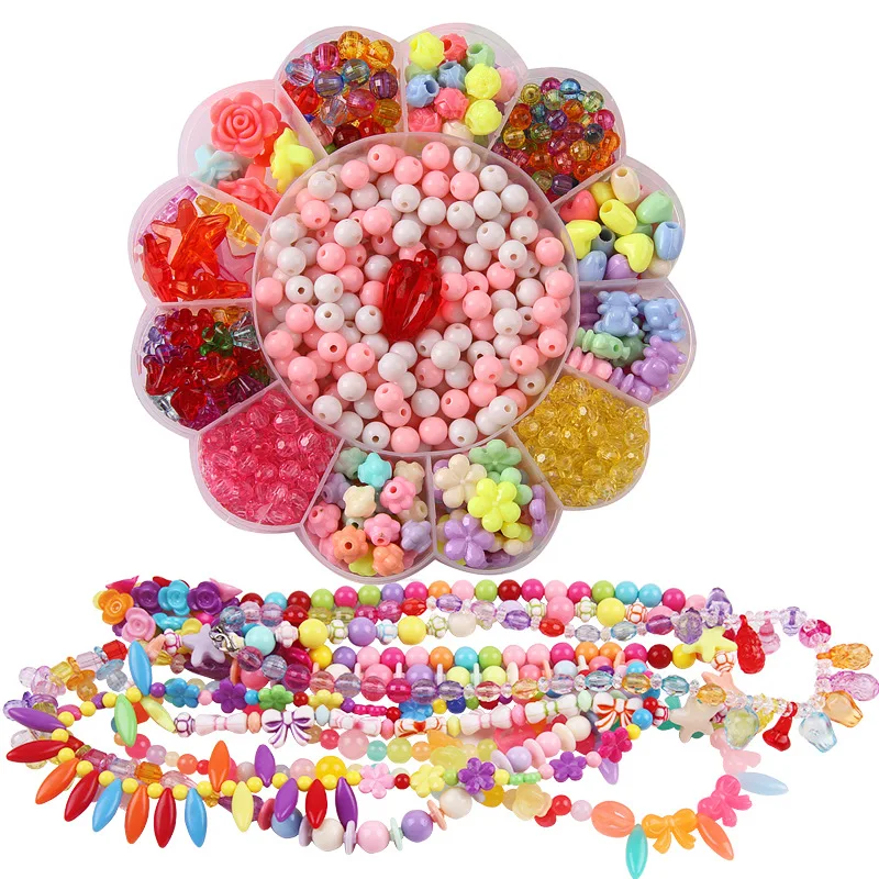 2019 New Pack Hot Flower Jewery DIY Beads Necklace Bracelets Loose Kids Decorative Craft Making Suit Accessories |