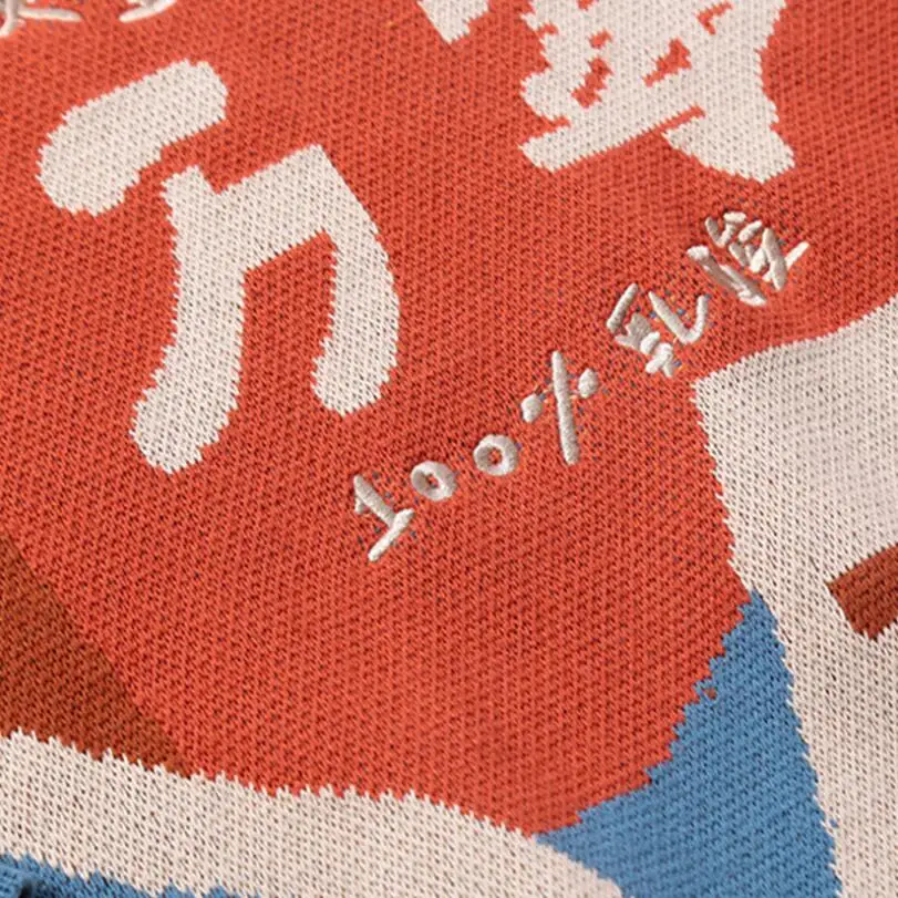 Женский жаккардовый свитер толстый теплый трикотажный пуловер с мультяшной